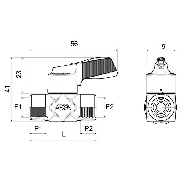 AÉRIEN/18 | AIR/19 - Robinet fileté FEMELLE/FEMELLE - Robinets et Vannes - Raccords - Ani (Pack de 5 pièces) AÉRIEN/18 | AIR/19 - Robinet fileté FEMELLE/FEMELLE - Robinets et Vannes - Raccords - Ani (Pack de 5 pièces)